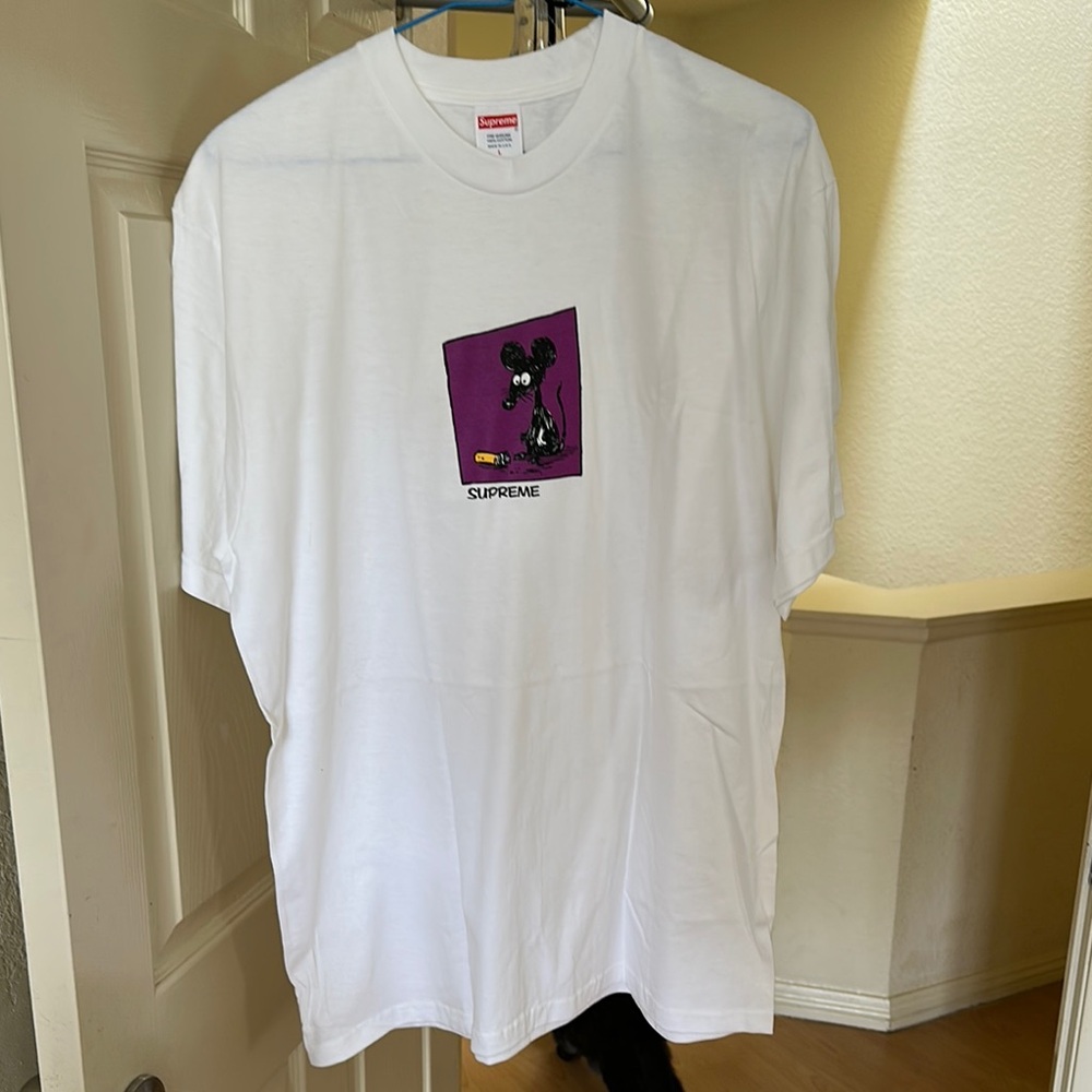 Supreme White Tee with Purple Graphic